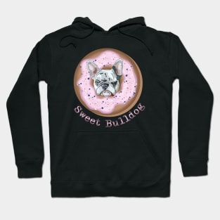 Sweet Bulldog and donut with pink glaze Hoodie